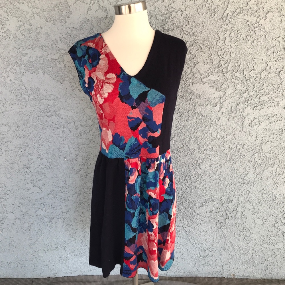Leifsdottir dress pink blue floral knit dress S